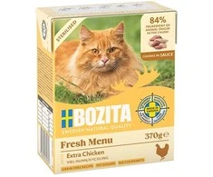 Kačių Maistas - BOZITA Fresh Menu Sterilised Extra vištiena Wet 370g