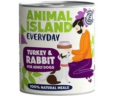 Drėgnas Šunų Maistas - Animal Island Kasdienis Kalakutas ir Triušis 800g