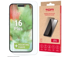 Toti TEMPERED glass 2D screen protector full cover for iPhone 16 Plus/15 Plus Transparent