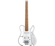 DONNER-HUSH-X-LIVE-Baltas - Elektrinė gitara su įmontuotu garsiakalbiu