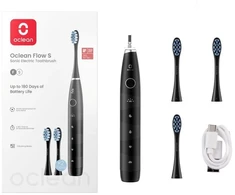 Elektrinis Dantų Šepetėlis - Oclean Flow S Sonic, 76,000 Judesių/Min, 5 Režimai, Juoda