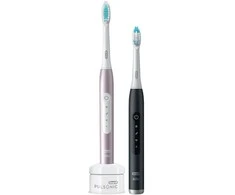 Elektriniai dantų šepetėliai Oral-B Pulsonic Slim Luxe 4900, 2 vnt. (rožinis ir juodas)