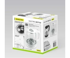 Maestro MR-063-Baltas Glass Electric Virdulys 1.7 L Baltas