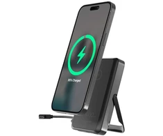 Gembird PB10-WPC15MS-01 magnetinė belaidė išorinė baterija su integruotu stovu, 15 W, 10000 mAh, juodas