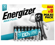 Energizer Holdings Šarminės baterijos - Energizer Max Plus LR03 AAA, 8 vnt.