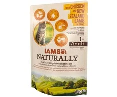 IAMS Naturally Adult konservuotas pašaras katėms su vištiena ir ėriena padaže 85g