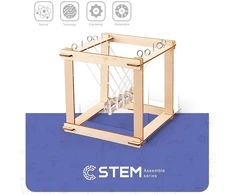 Extra Digital Švietimo Žaislas - Papildomas Skaitmeninis Medinis Surinkimo Rinkinys Niutono Pendulas, STEM Modelis, 6-8 Metai, Natūralus Medis