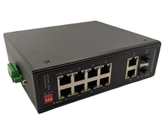 Extra Digital Tinklo Jungiklis - Papildomas Skaitmeninis PoE Jungiklis 8 PoE Prievadai 1000M, 2 SFP Prievadai, 30W Kiekvienam PoE Prievadui, Juodas