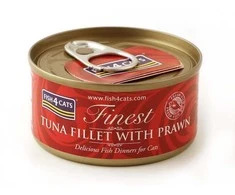Fish4Dogs Kačių Maistas - FISH4CATS Tunų Filė su Krevetėmis 70g