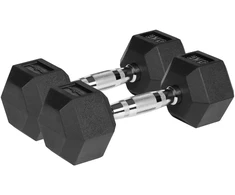 Fitneso Įranga - Rebel Active 2x5 Kg Guma Padengti Hanteliai Juodi