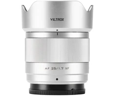 Fotoaparato objektyvas - Viltrox AF 25 mm F/1.7 Fuji X sidabrinis
