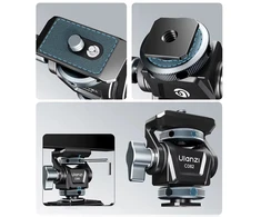 Fotoaparato priedas - UURIG R015 Mini 3D Kamuolinis Galva, 1/4 colio Sriegis, 3kg Apkrova