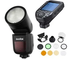 Fotografijos Įranga - Godox Speedlite V1 Nikon Flash Kit with Transmitter