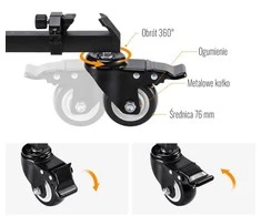 Fotografijos Įranga - K&amp;F Concept MS30 Tripod Dolly 20kg Load 76mm Wheels