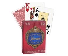 Fournier 818 Linen Finish Pokerio Kortos (Raudona)
