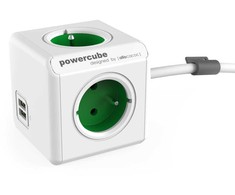Allocacoc PowerCube Extended USB Žalias 1,5m cable (FR)