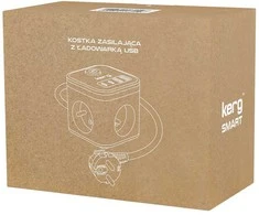 KERG SMART – 3 LIZDŲ MAITINIMO LIZDAS + USB-A+USB-C ĮKROVIKLIS 1,5M 3×1,5MM2 H05VV-F 16A/250V