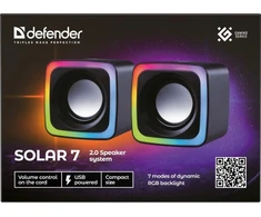 Kompiuterio kolonėlės DEFENDER SOLAR 7 2.0 6W LED USB SPEAKERS 65117