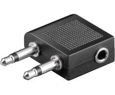Garso Adapteris - Goobay Lėktuvo Kelioninis Ausinių Adapteris 3,5 mm Stereo Į Du 3,5 mm Mono Kištukus