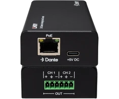 Garso Dekoderis - Lindy 2ch Dante® į Analoginį Garso Dekoderį 96kHz 24-Bit 100m (328.08ft) Juodas