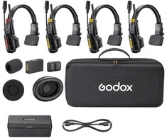 Garso įranga - Godox Skytalk Air 4S interkomo sistema 4 vartotojams 500m nuotolis juoda