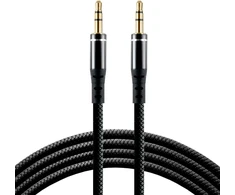 Garso Kabelis - EverActive CBS-1JB 3.5mm AUX Kabelis Su Auksu Padengtais Jungtimis 1.0m Juodas