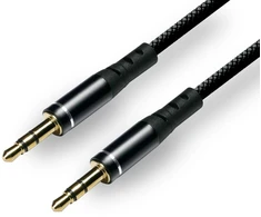 Garso Kabelis - EverActive CBS-1JB 3.5mm AUX Kabelis Su Auksu Padengtais Jungtimis 1.0m Juodas