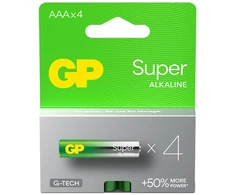 GP Battery Baterijos - GP Super Alkaline LR03 AAA, 4 Vnt.