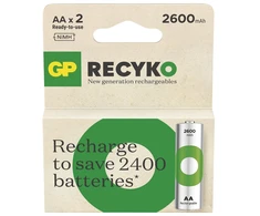 GP Battery Įkraunama baterija – GP ReCyko 2600 mAh R6 AA, 2 vnt.