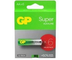Gp Batteries GP LR6 AA Super (G-TECH) baterijos 6 vnt.
