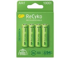 Įkraunamos Baterijos GP R6 AA Recyko 1300mAh 4 Vnt.