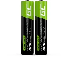 Green Cell Žalias Cell Įkraunama Baterija - Žalias Cell GR08 AAA NiMH 800mAh 2-vnt.