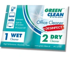 Valiklis Green Clean Žalias Clean Valymo servetėlės - Žalioji švaros biuro valymo dezinfekuojančios servetėlės 10 vnt.