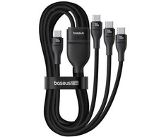Baseus Flash Series Type C į C+C+C greito įkrovimo laidas 480 Mbps Juodas