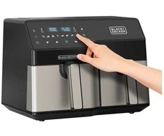 Gruzdintuvė Black &amp; Decker Juodas &amp; Decker BXAF9000E Double 9 L Stand-alone 2500 W Hot air fryer Juodas, Nerūdijantis plienas