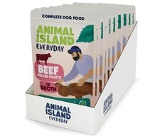 ANIMAL ISLAND jautiena Fillets in broth – drėgnas ėdalas šunims – 10x150g