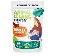 Gyvūnų maistas - ANIMAL ISLAND Kalakutiena sultyse šlapias kačių maistas 40x85g begrūdis