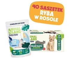 Gyvūnų maistas - ANIMAL ISLAND su balta žuvimi in Broth Wet Cat Food 40x85g
