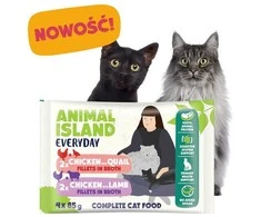 ANIMAL ISLAND vištiena/przepiórka/jagnięcina saszetki katei 4x85g