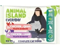ANIMAL ISLAND vištiena/przepiórka/jagnięcina saszetki katei 4x85g
