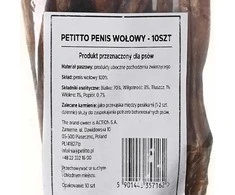 Gyvūnų maistas - PETITTO jautiena Pizzle Šunų Skanėstas su Daug Baltymų Be Grūdų, 10 vnt.