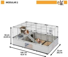 FERPLAST Modular 2 - narvas triušiui ir naminei jūrų kiaulytei - 109 x 72 x 56cm