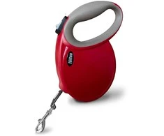 HILTON Smart dog L (30kg) - retractable pavadėlis - burgundy-pilkas - 5 m