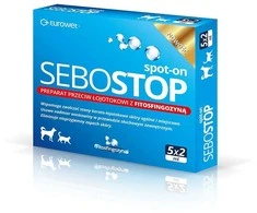 Gyvūnų priežiūra - EUROWET Sebostop Spot-on (anti-seborrhea, 5 x 2 ml)
