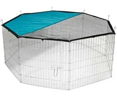 KERBL Modular Run Rabbit, šunų aptvaras su durelėmis – 8 elementai 57x56 cm su dangteliu
