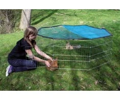 KERBL Modular Run Rabbit, šunų aptvaras su durelėmis – 8 elementai 57x56 cm su dangteliu