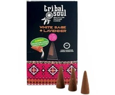 Hari Darshan Atbulinio smilkymo kūginiai smilkalai Baltas Sage Lavender, Tribal Soul, 15g
