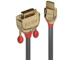 HDMI Laidas - LINDY Gold Line HDMI į DVI-D, M/M, 1920x1200@60Hz, 1 m, Pilkas
