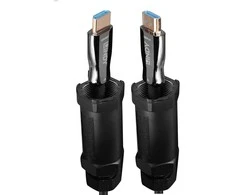 HDMi Kabelis - LINDY Apsaugotas Pluoštinis Hibridinis HDMI 8K60 Kabelis, 20 m, Juodas