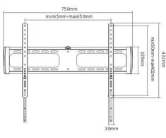 Hismart Pakabinamas 37“-70“ televizoriaus laikiklis